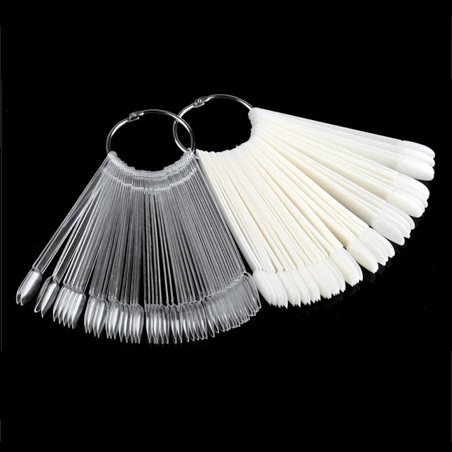 Bâtonnets à ongles avec anneau, 50 pièces, pour exposition de vernis à ongles en forme d'éventail, pour pratique de faux échantillons 1