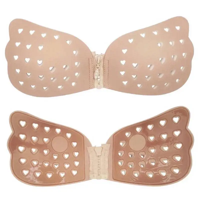 Women Invisible Bra Self Adhesive Strapless Blackless Solid Bralette