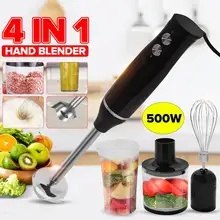 500W 220V EU Plug Electric 4 In 1 Multifunctional Handheld Food Blenders Meat Grinder Juicer Milk Frother Home Kitchen Appliance