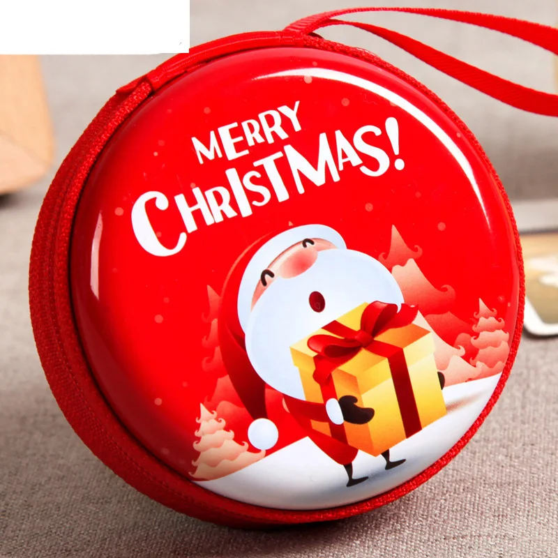 Рождественская сумка для хранения с подвеской в виде Санта-Клауса, копилка для USB кабеля, держатель для монет, рождественские подарки, органайзер на молнии для путешествий