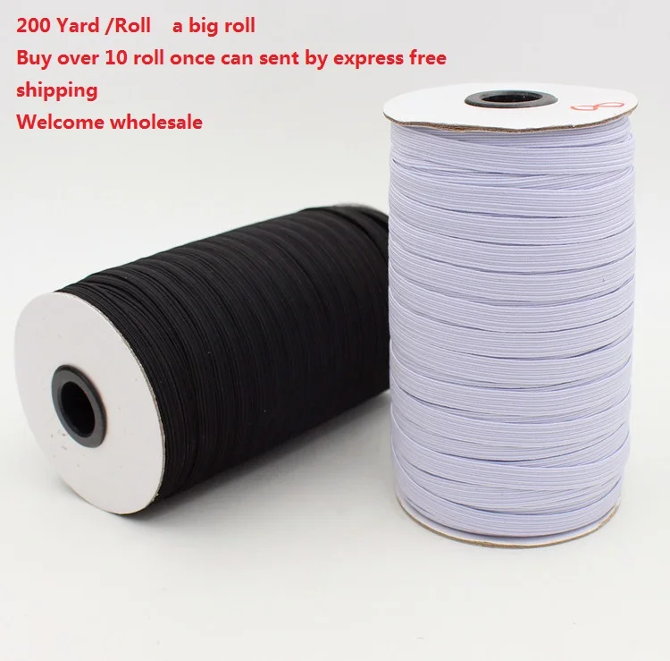 

3mm 5mm 6mm Rubber Band Ear Band Elastic Stretchy Bands Flat Cord High Elastic Band White Black