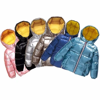 

3-16 Yesrs of Teens Girls Down Jacket and Boys Shiny Silver Coat for Children's Warm Clothes Winter Kids Jackets Outwear