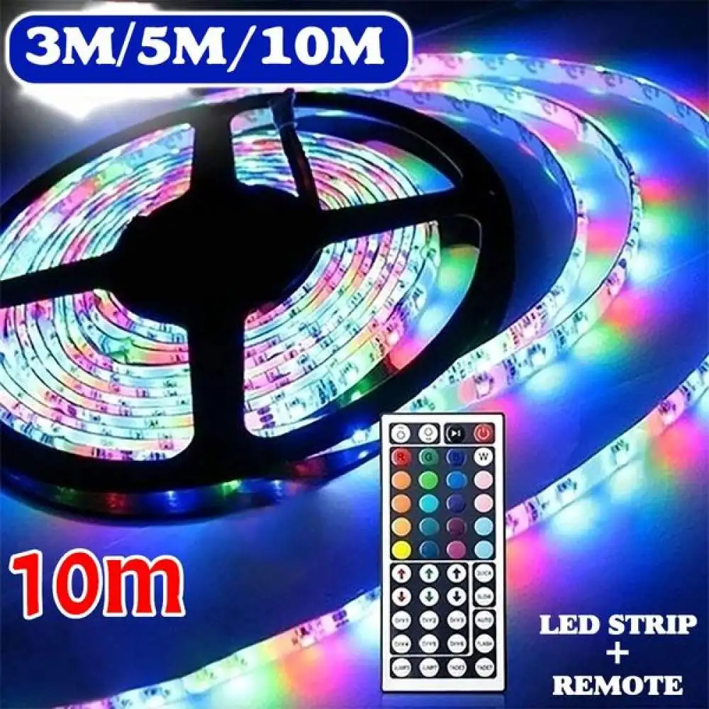 Светодиодная ленсветильник 3528 SMD RGB меняющая цвет 1/2/3/5/10/20 м с пультом на 44