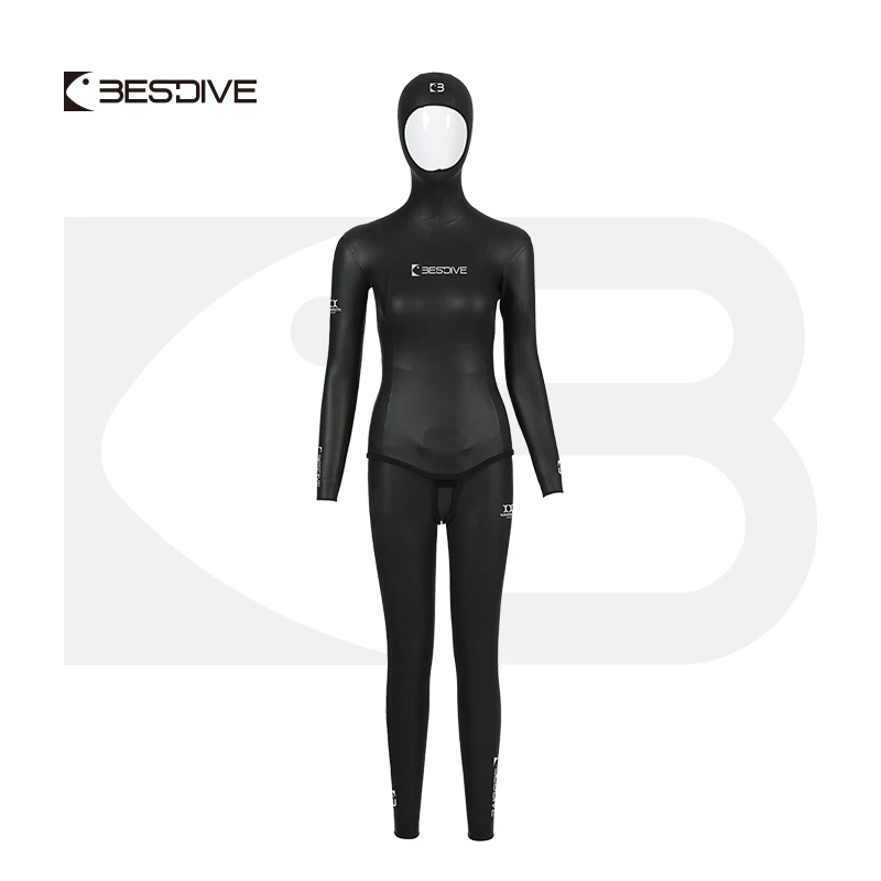 BESTDIVE 5mm ウェットスーツ レディース Bestdive-女性用ウェットスーツセット,2mm,滑らかな肌,本革