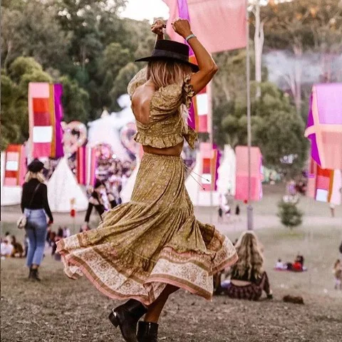 Цветочный принт GypsyLady блузка макси с юбкой укороченный топ комплект в стиле бохо