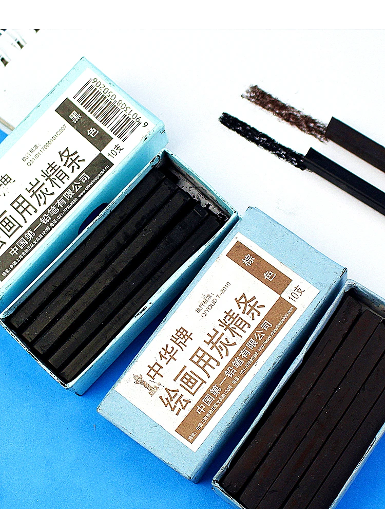 Черный уголь, брусок коричневый темно-серые растворимые в воде черный угольный карандаш дизайн Тип карандаш для рисования скетчей Рисование набросков расходные материалы