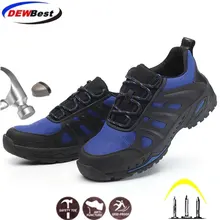 Man Safety Shoes Work Shoes Man Work Boots Steel Toe Cap Shoes Anti-Puncture Proof Outdoor Construction Safety Sneakers for Man