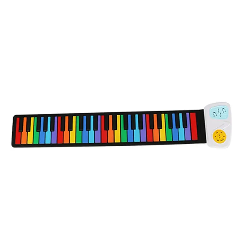 Радуга рулон пианино, портативный складной стандартный 49 клавиш гибкий мягкий силиконовый электронная музыка рулон пианино клавиатура