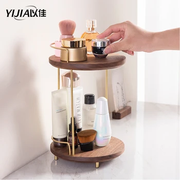 

bath shelf Vanity Tray Double-deck Cosmetics Storage rack Creative Dressing Table Desktop Racks Finishing Rack Jewelry Tray