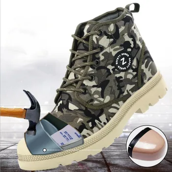 

AQ98 2020 Spring new Designer shoes men Casual canvas Steel toe smash-resistant Kevlar stab-resistant construction safety shoes