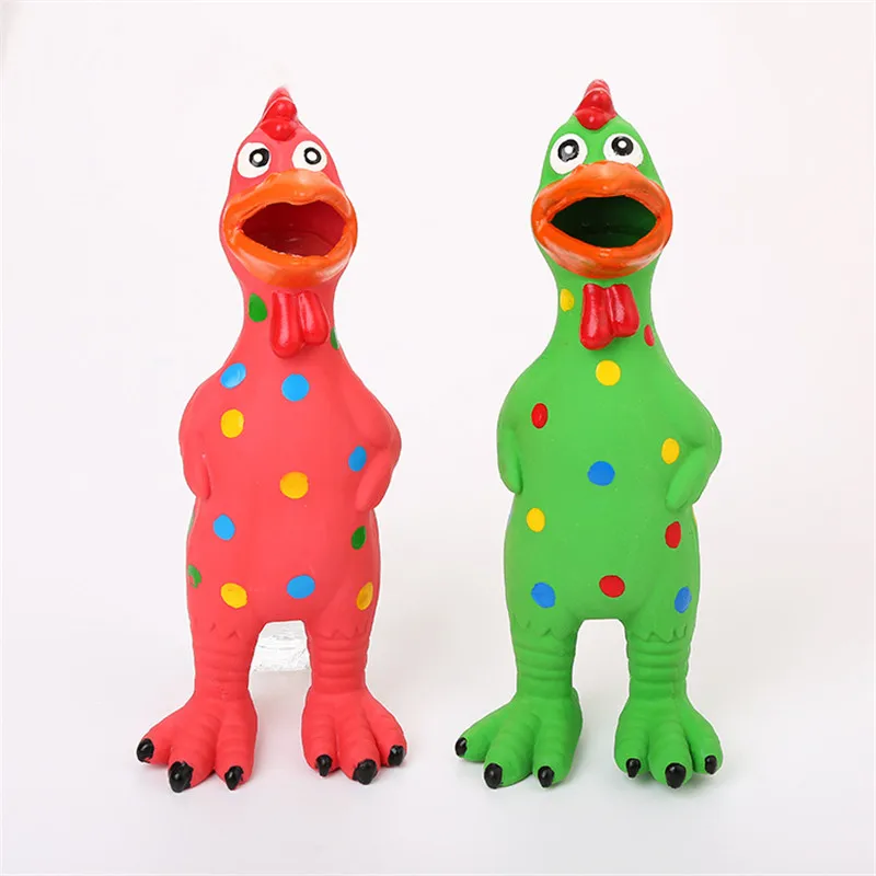 

Pet Dog Toys Screaming Chicken Squeeze Sound Toy For Bite Resistant Funny Squeaky Rubber Chicken Dog Chew Toy