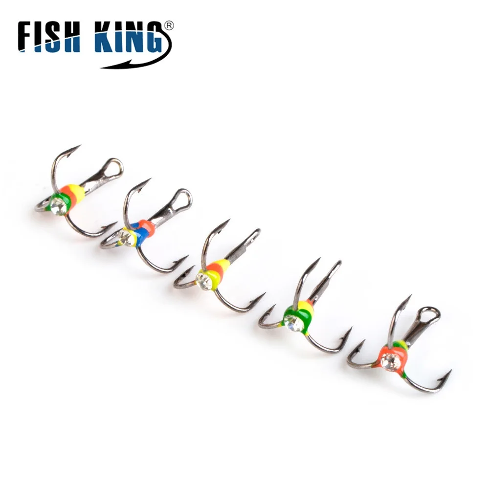 FISH KING 5pcs Winter Fishing Hook High Carbon Steel Overturned Treble Hook 6/8/10/12# For Lure Triple Hook Fishing Tackle FISH KING 5pcs Winter Fishing Hook High Carbon Steel Overturned Treble Hook 6/8/10/12# For Lure Triple Hook Fishing Tackle