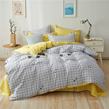 

Thumbedding Musical Notes Bedding Set Lattice Classic King Szie Duvet Cover Queen Twin Full Single Unique Design Bed Set