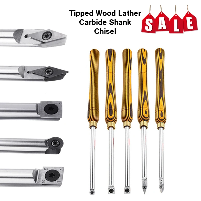 

2019 New Hand Turning Tool Tipped Wood Lathe Carbide Shank Chisel Diamond Round Square Insert Tool Set Machine Tools Accessories