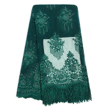 

Bestway Rhinestones Embroidery French Tulle Net Laces 2020 High Class Hot-fix Nigerian Women Evening Wedding&Party Dress Milk Si