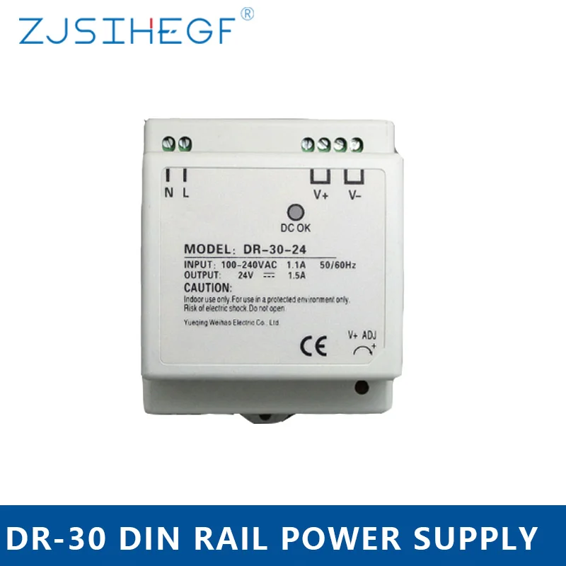 

DR-30-24 LED Switching power supply Din rail mount DC Converter with Automation PLC Controller