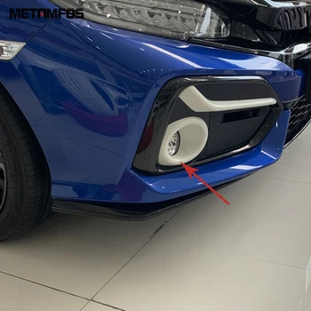 

For Honda Civic 2020 2021 Carbon Fiber Front Fog Light Lamp Cover Trim Molding Foglight Decoration Frame Accessories Car Styling