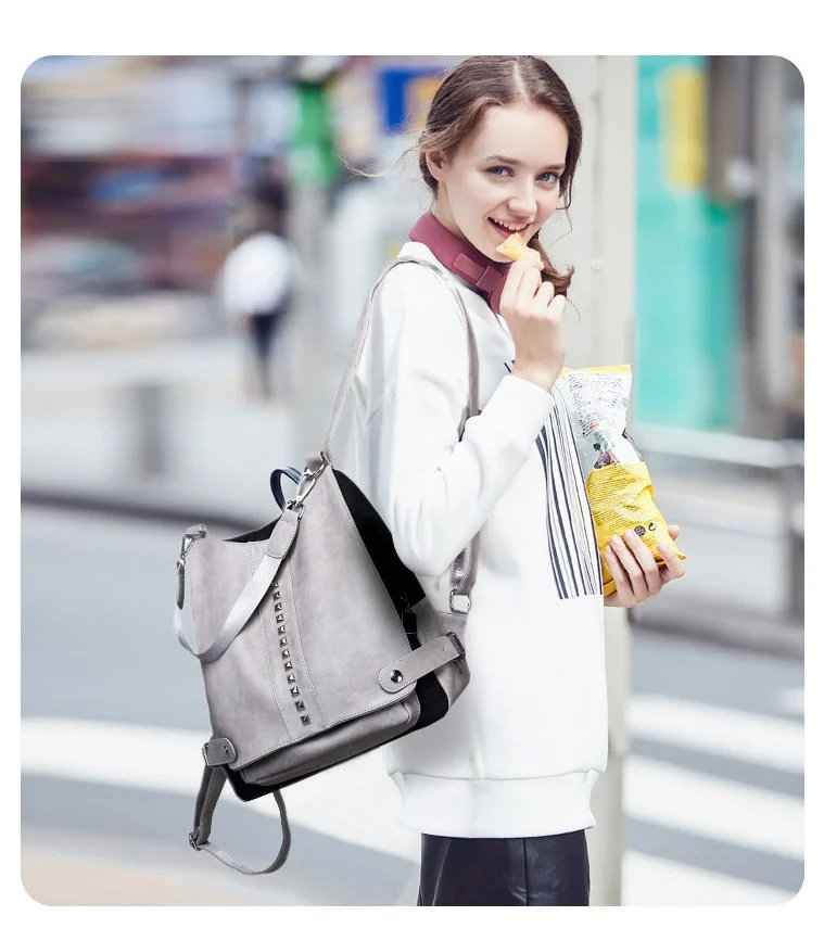 ZMQN, женские рюкзаки из искусственной кожи,, рюкзак для путешествий, женские школьные сумки для девочек-подростков, рюкзак с заклепками, Mochila A134