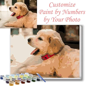 

Personalised Paint By Numbers Photo Custom DIY Create Photo Painting By Numbers Portrait Family Children Pets Photo