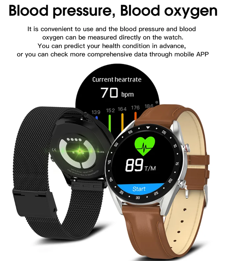 Новые смарт-часы L7 для мужчин и женщин ECG Bluetooth звонки, музыка анти-потеря напоминание сообщение синхронизация IP68 Водонепроницаемый для IOS Android