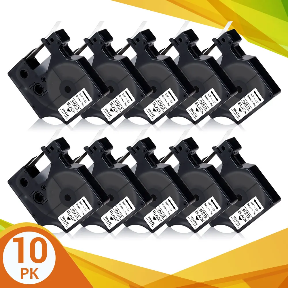 

10PK 9mm 40913 Tape For DYMO D1 Tape 40910 40913 40916 40917 40918 40919 Label Tape For DYMO Label Maker LabelManager 160 280