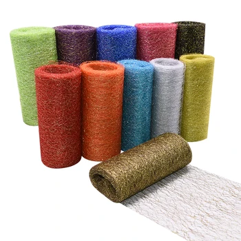 

10yards*15cm Glitter Organza Mulricolor Tulle Roll Spool Fabric Ribbon DIY Tutu Skirt Gift Craft Baby Shower Wedding Party Decor