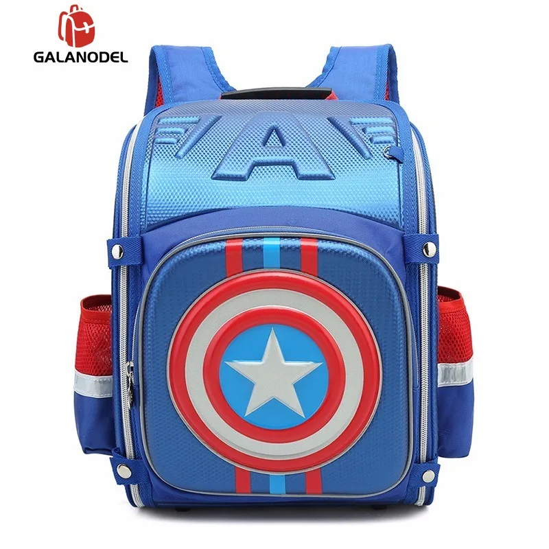 

Captain America Children's Schoolbag 3D Cartoon Hero Pattern 2-5 Years Student School Large Capacity Waterproof Reflective Strip