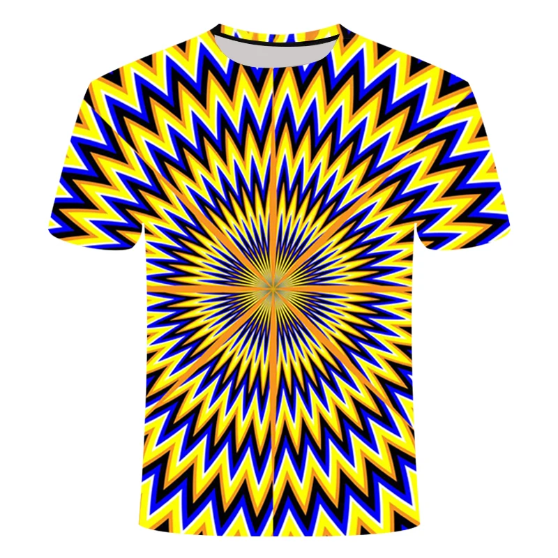 2020 Новая модная футболка с психоделическим принтом алгоритмического