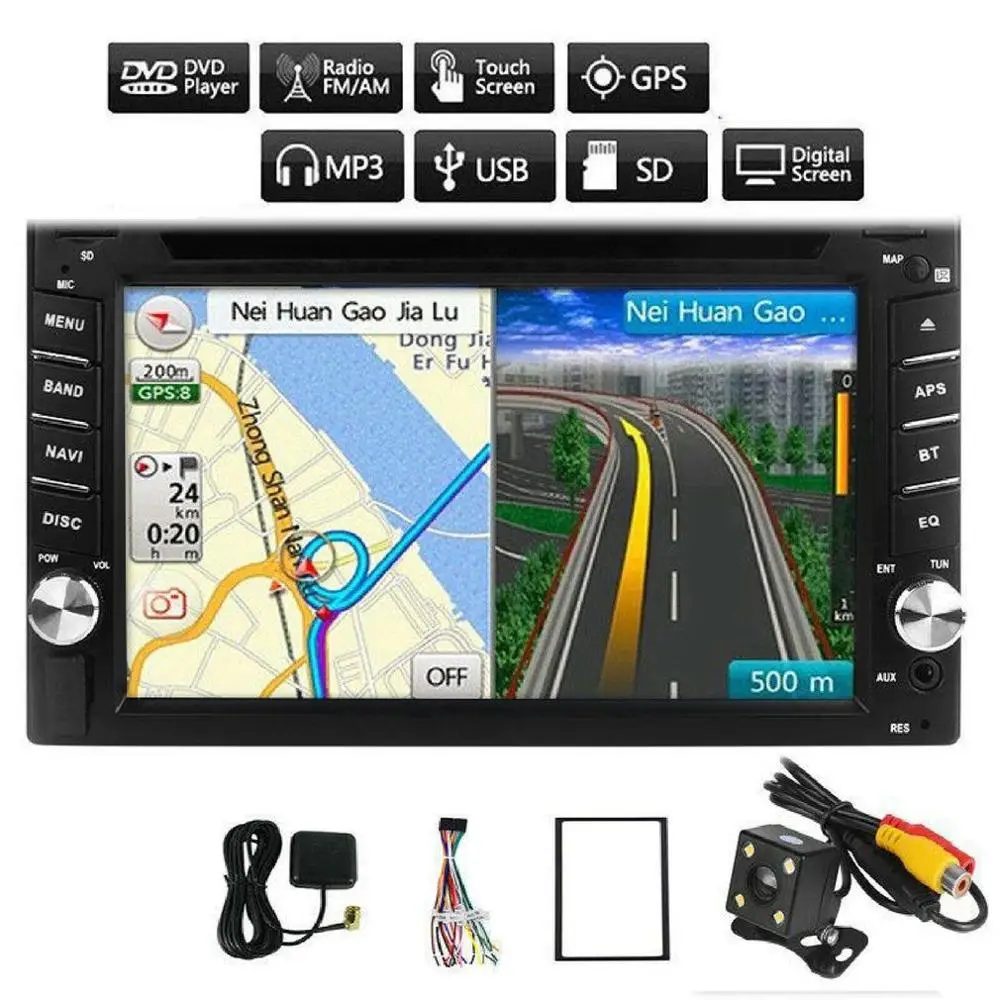 

6.2 inch Car Radio Navigation WITH Dual 2DIN GPS Navi Wireless USB MP3 DVD CD Universal Car multimedia Player