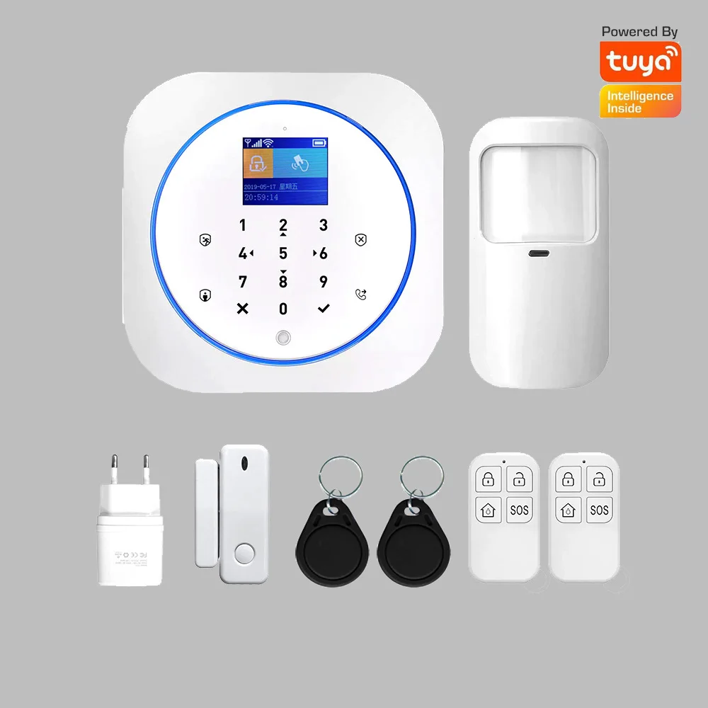 Home security Alarm System GsmTuya WIFI Smart Life App control Lcd display Multi language Alexa google IFTTT compatible