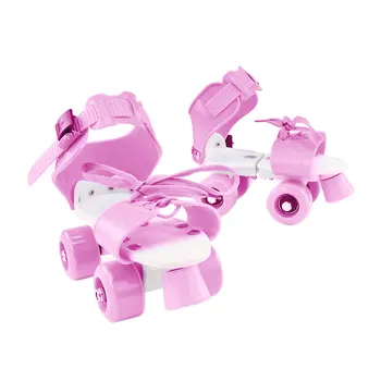 

Girl Boy Children Outdoor Skate Shoes Portable Adjustable ABS Roller Non Slip Four Wheel Fixed Gift Kids Double Row