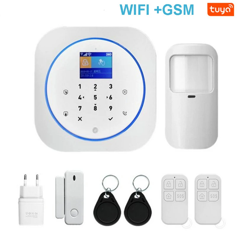  Smart WIFI GSM Home Security Alarm System with Touch Keyboard & Wireless IP Video Camera & Tuya Ale
