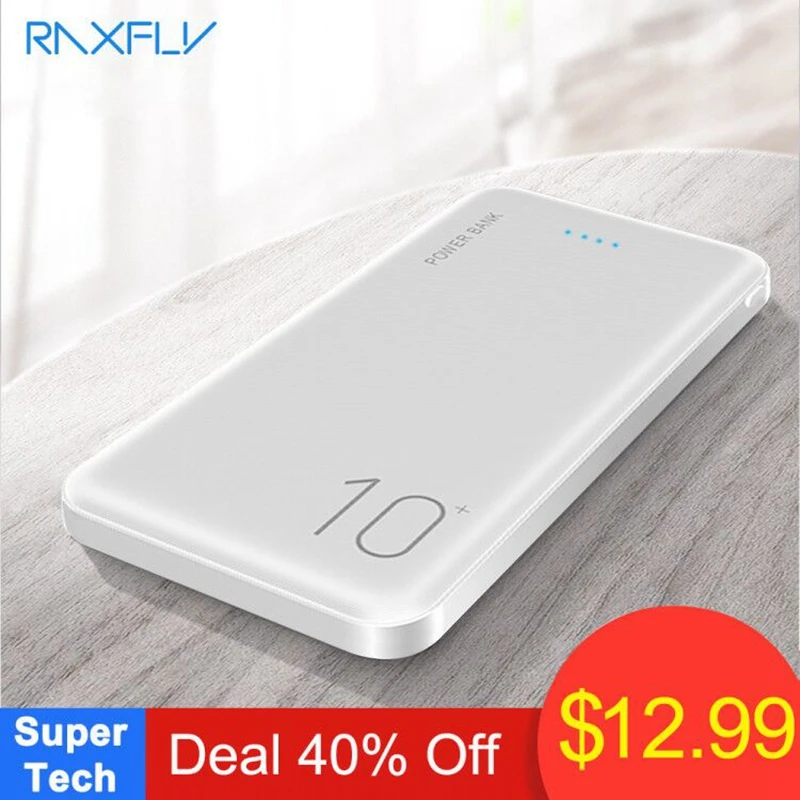 RAXFLY 10000 мАч power Bank для всех мобильных телефонов Dual USB портативный зарядный внешний