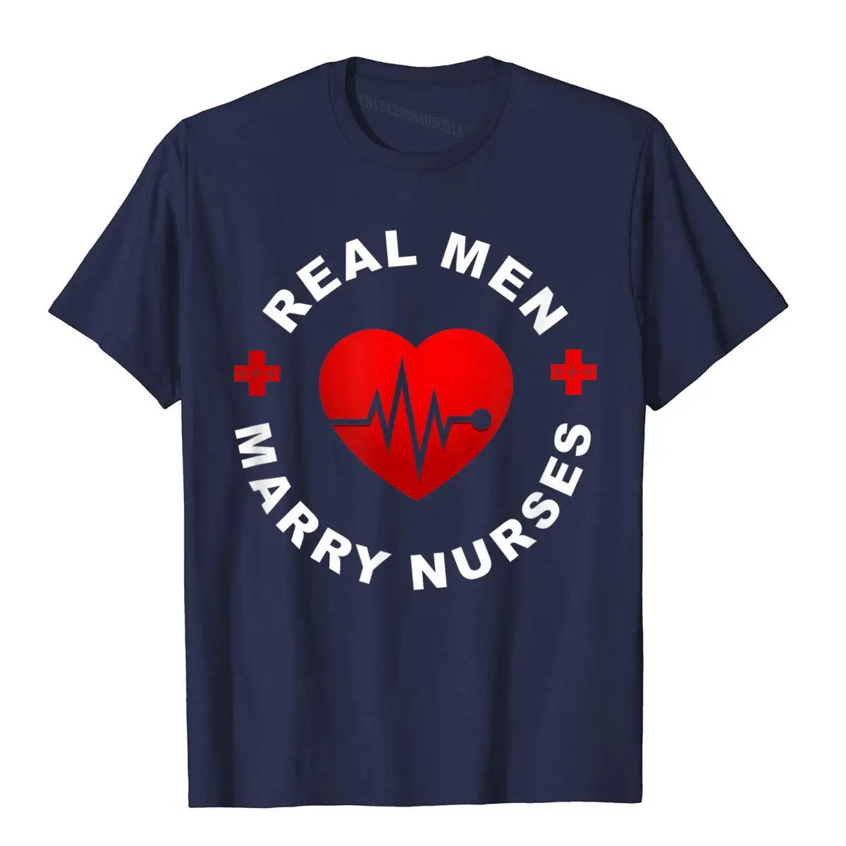 Real Men Marry Nurses - Funny Nurse Husband T-Shirt__B11855navy
