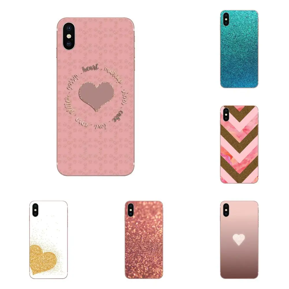 

For Xiaomi Redmi Note 2 3 3S 4 4A 4X 5 5A 6 6A Pro Plus Soft Cases Capa Cover Rose Gold Glitter Sparkles
