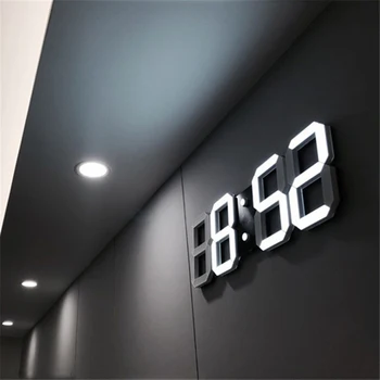 

LED Wall Clock Modern Design Digital Table Clock Alarm Nightlight Saat reloj de pared Watch For Home Living Room Decoration D30