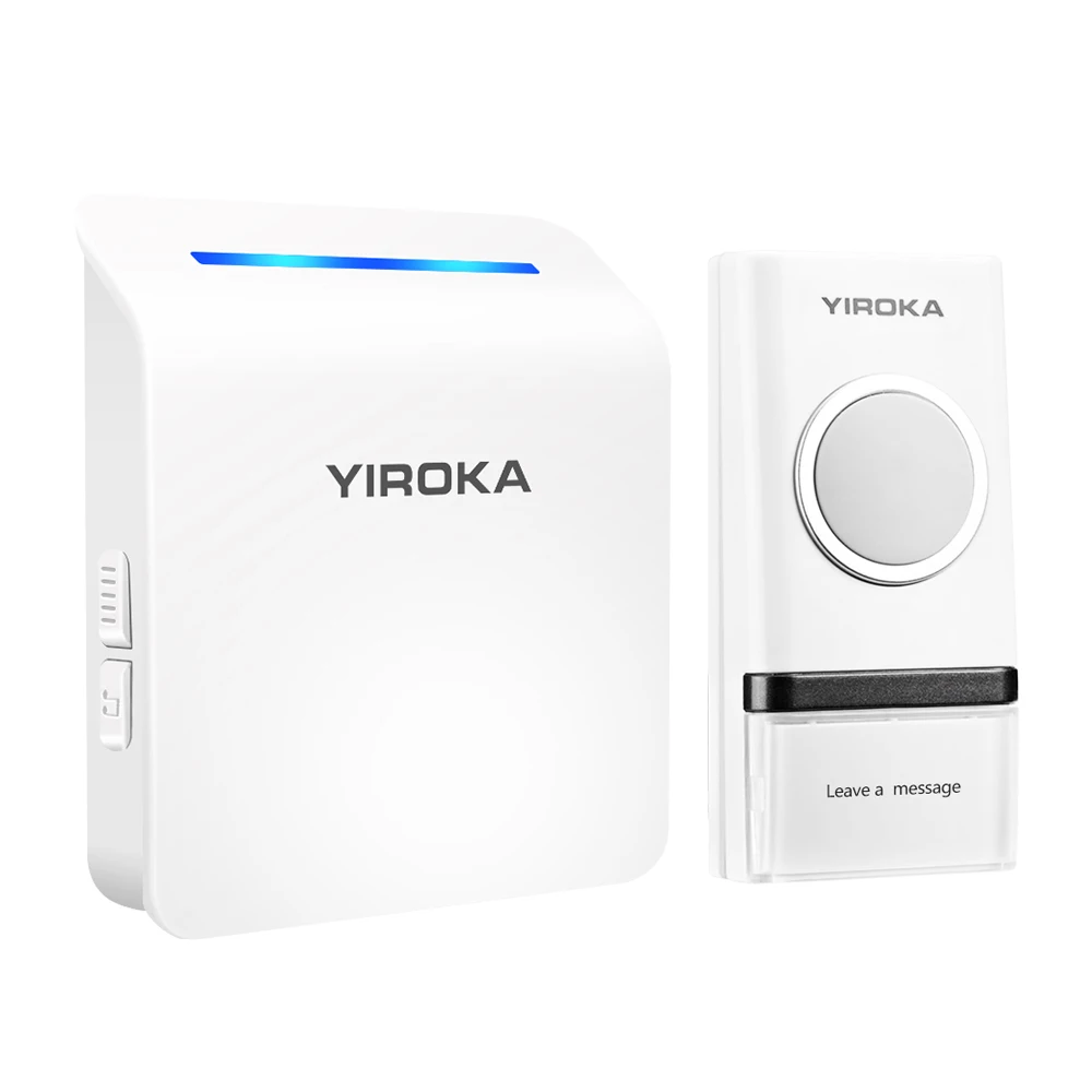 

Yiroka Wireless Doorbell 58 Ringtones Waterproof Welcome Door bell 1 2 Transmitter 1 2 Receiver 4-Level Volume Doorbell