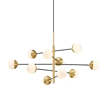 

Modern Glass Pendant Light Nordic Dining Room Kitchen Light Designer Hanging Lamps Avize Lustre Lighting Cord Pendant Metal Iron