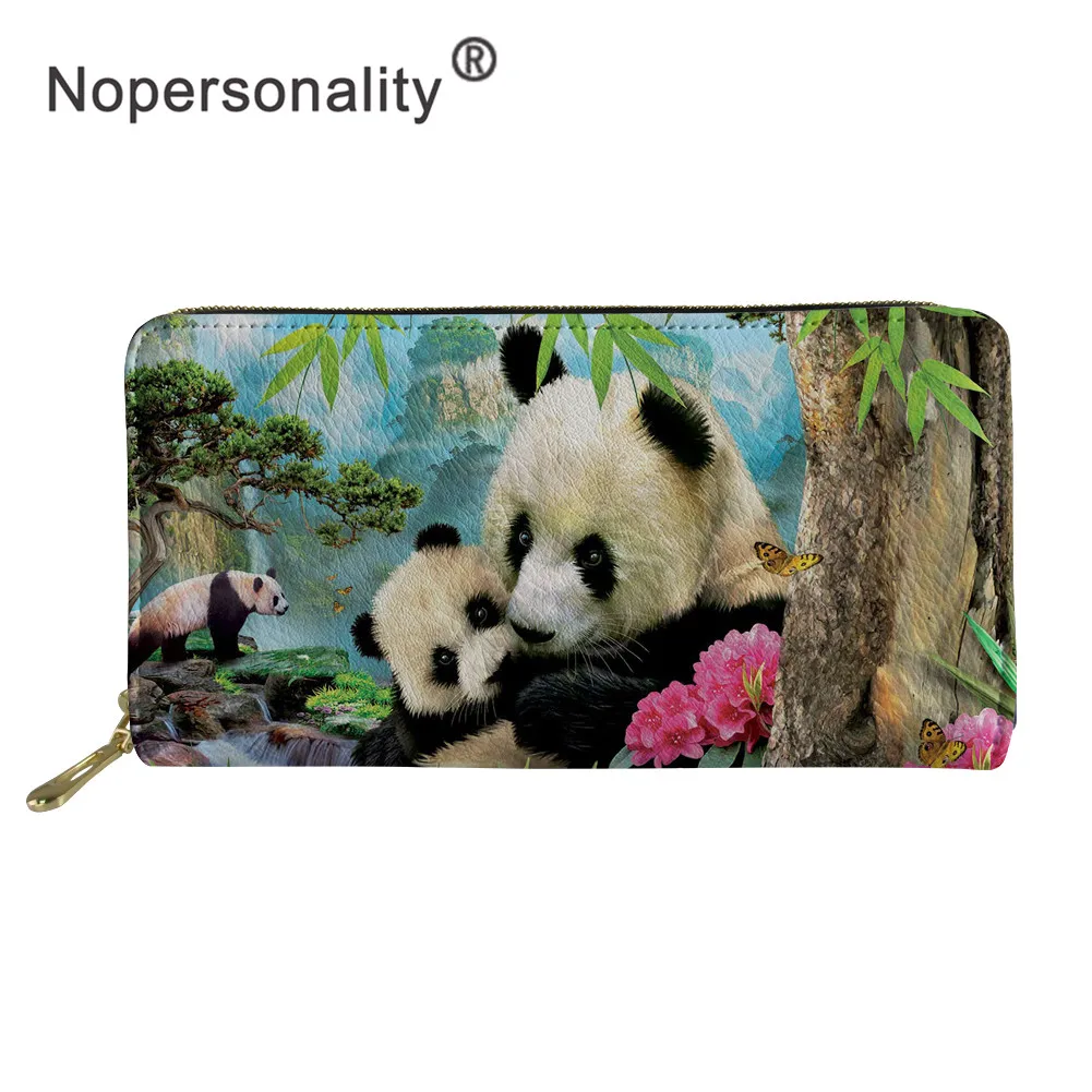 Nopersonality Роскошный кошелек с принтом милой панды, повседневный женский водонепроницаемый клатч, сумки для телефона, женские длинные кожаные кошельки на молнии - Цвет: YY1310Z21