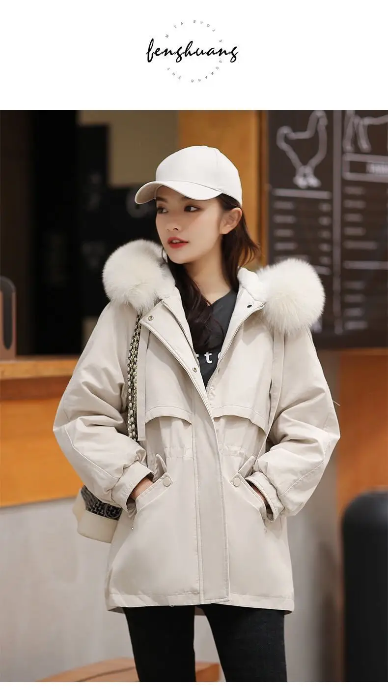 fox outdoor clothing on Winter Best Selling Women S Down Jacket Fashion Fox Fur Collar Slim Pie To Overcome Women S Outdoor Leisure Long Cotton Jacket Down Coats Aliexpress