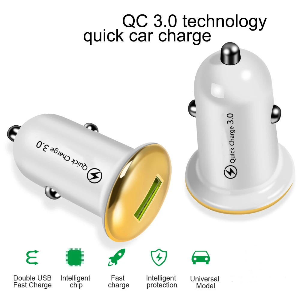 Автомобильное зарядное устройство Quick Charge 3,0 QC 3,0 Быстрая Зарядка адаптер USB Автомобильное зарядное устройство для iphone 11 Pro Max XR huawei зарядное устройство для мобильных телефонов