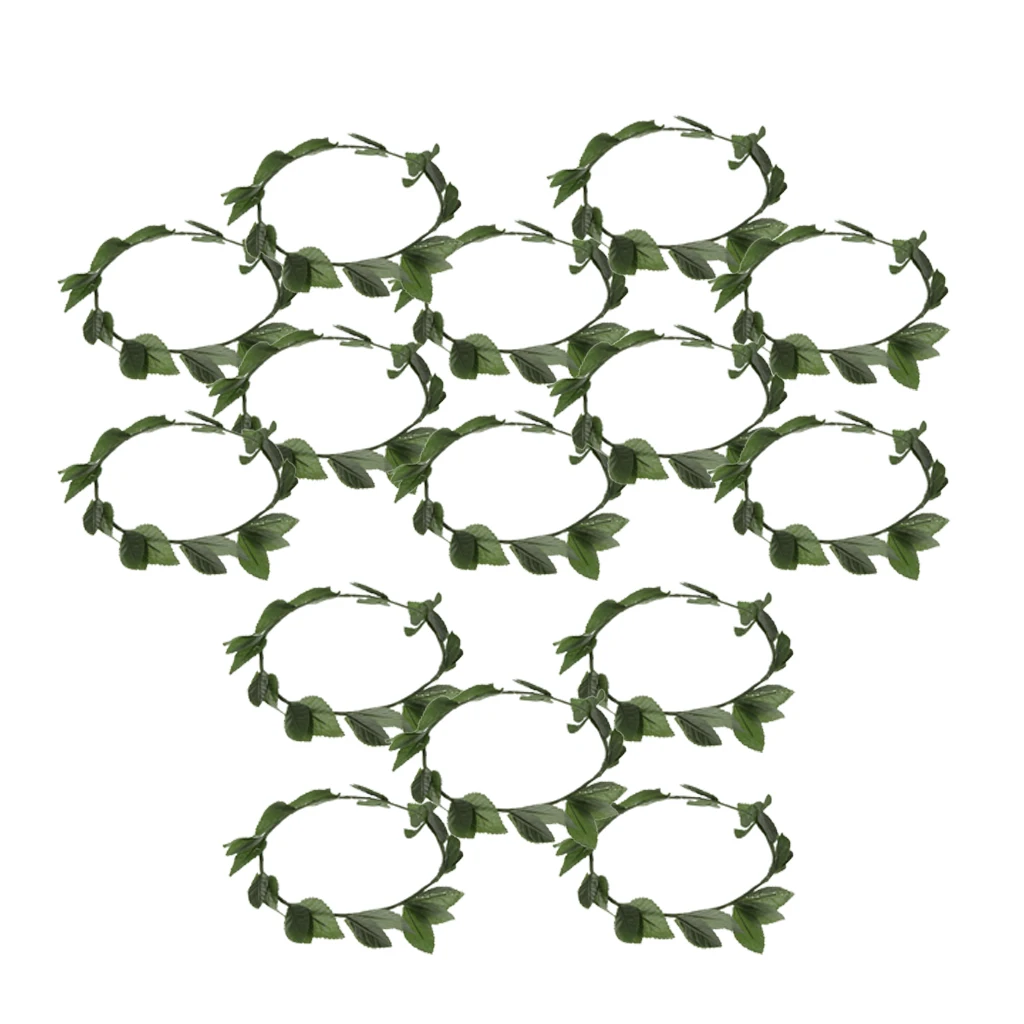 15Pcs Roman Greek Goddess Green Leaves Wreath Headpiece Fancy Costume Party