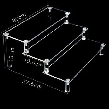 

Acrylic Transparent Display Stand Detachable 3 Tiers Ladder Steps Shelf Rack For Doll Toys Plataform Step Desktop Organizer