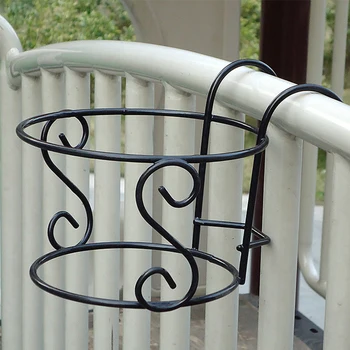 

Hanging Flower Frame for Outdoor Fence Decor Racks Round Flowerpot Flowerpot Decorative Garden