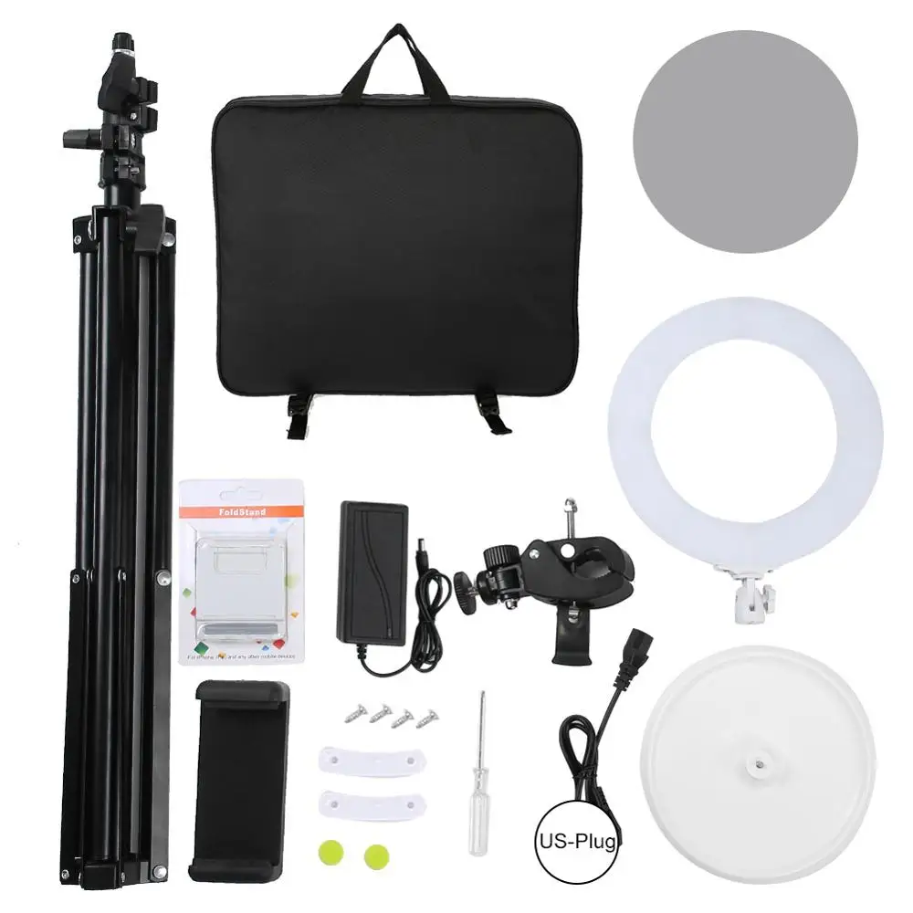 

14 inch Dimmable LED Multicolor Ring Light Live Studio Photography Photo Fill Light with Tripod Stand for Video Tattoo Accessory
