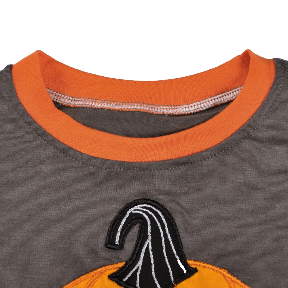 

2019 Childrenswear Embroidery Pumpkin Pattern Halloween-Western Style Long-sleeved Upper Garment Male Baby