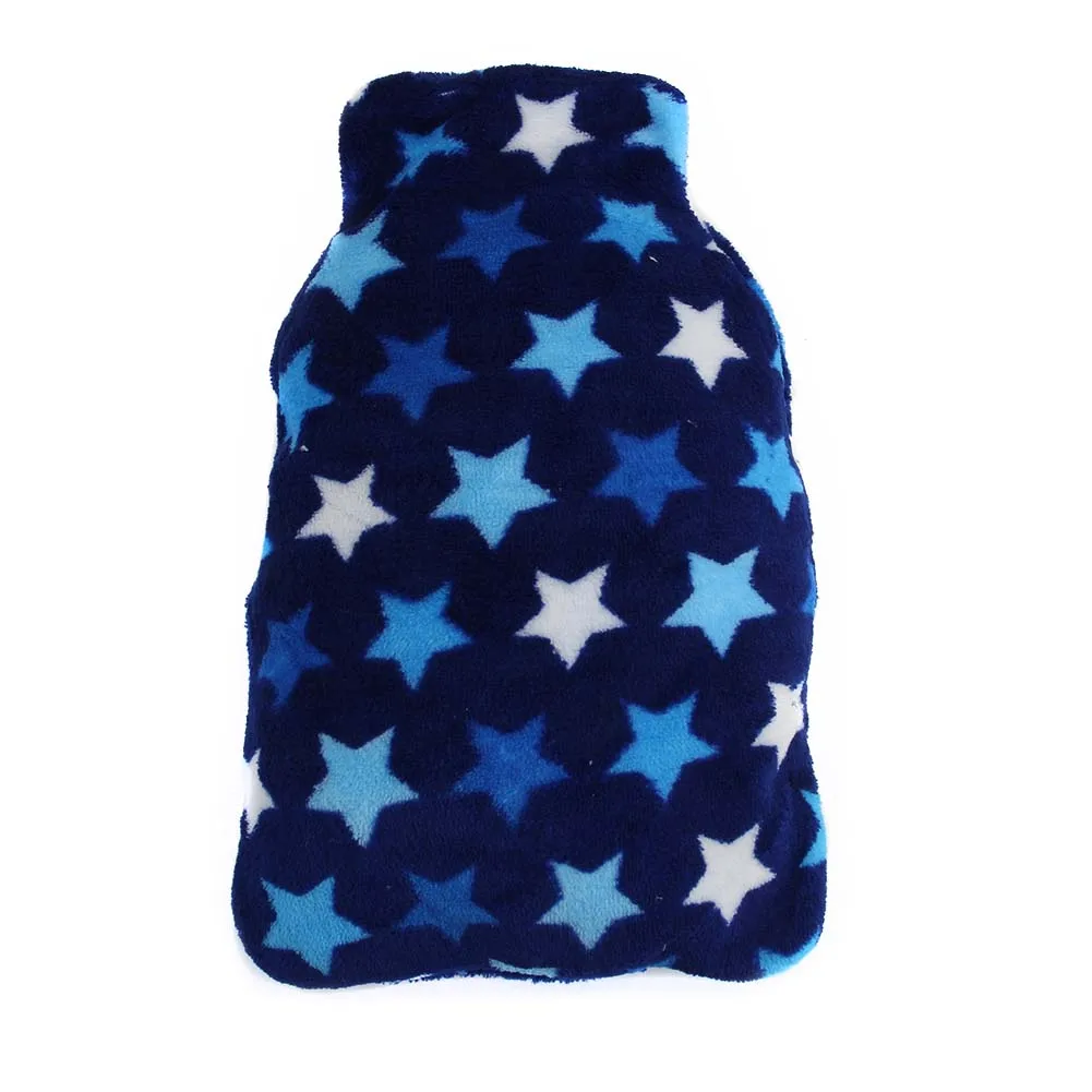 Blue multi star Чехол для бутылки с горячей водой из кораллового флиса 1000 мл согревающий мягкий домашний расслабляющий DEC889 - Цвет: Blue multi star