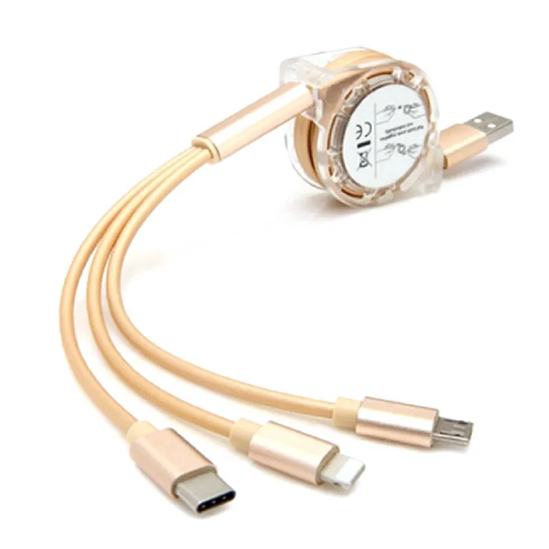 Telescopic Data Cable 3 in 1 Multifunction Fast Transmission Speed Bright Color USB Charger | Мобильные телефоны и