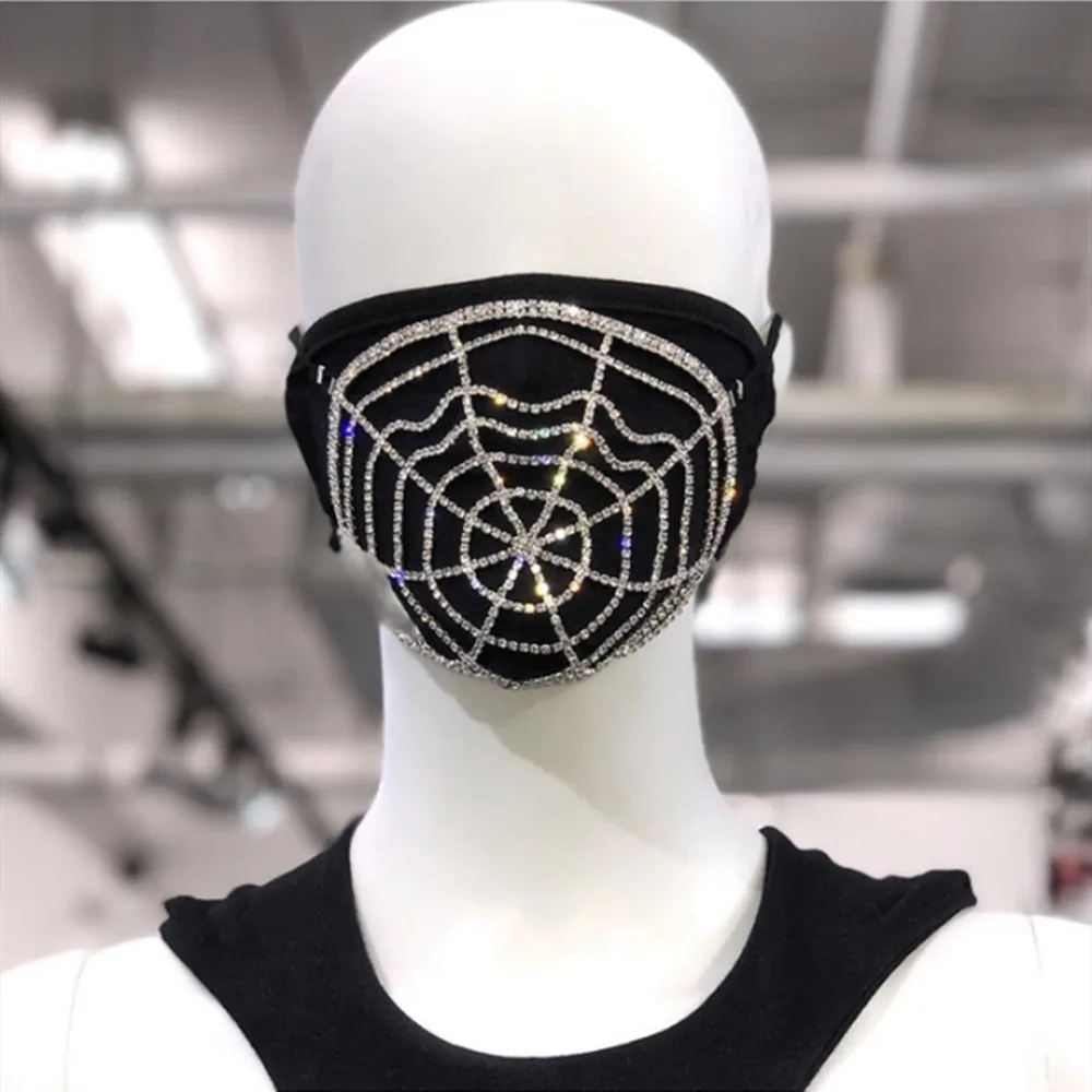 Новинка 2020 модные стразы круглая блестящая маска украшение для женщин вечерние