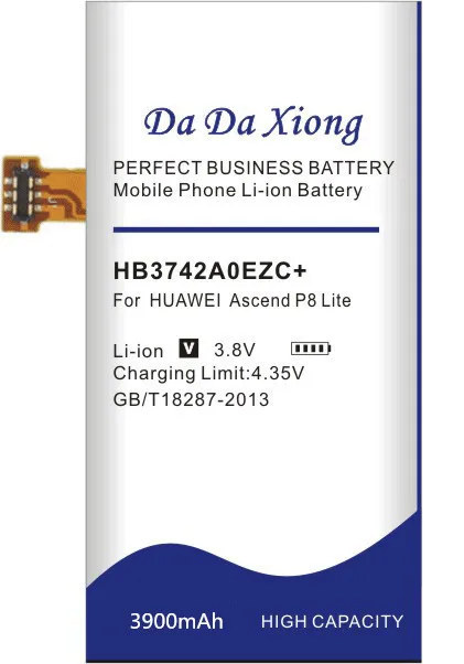 100% Оригинальный 3900mAh HB3742A0EZC + аккумулятор для Huawei Ascend P8 Lite Battery GR3 2016 TAG L21 L22 L23 L01 L03 L13